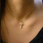 Επιχρυσωμένος σταυρός ασημένιος 925 με ζιργκόν